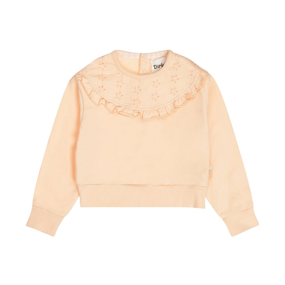 Sudadera de Algodón Durazno con Bordado y Olán para Niña - Kool KidsDIRKJEKool KidsN58322-3MSudadera de Algodón Durazno con Bordado y Olán para Niña3 MesesDurazno8720815583193